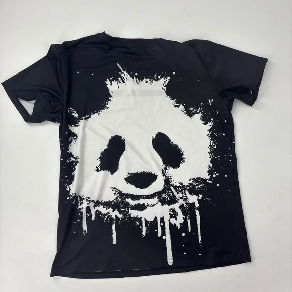 Black and White Panda Quick Dry Graphic T-Shirt - Picture 3 of 3